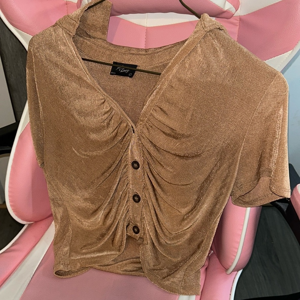 Milk&Honey button up brown shirt size L
